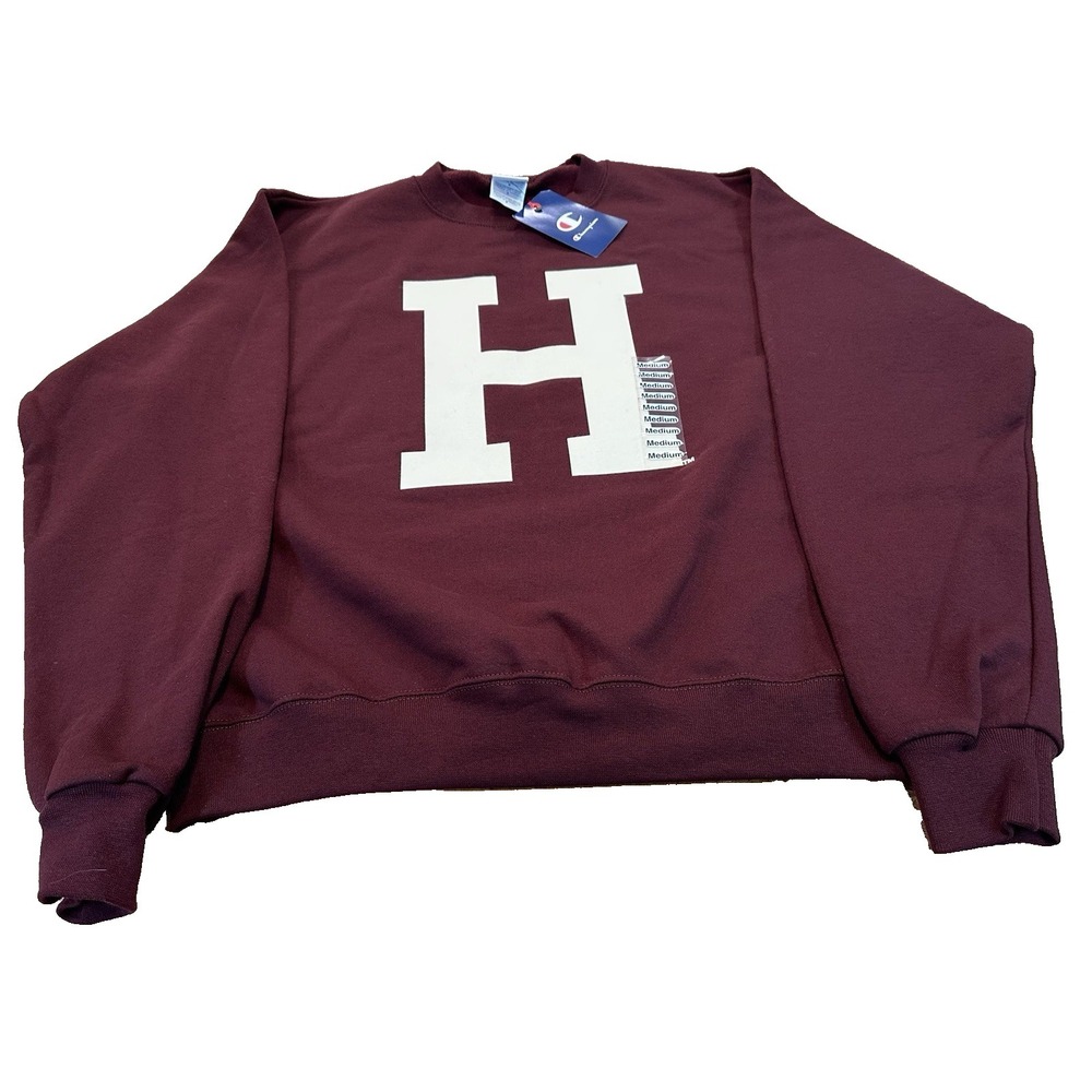 NEW Harvard University Sweatshirt Big "H" Champion Pullover NCAA Size M NWT